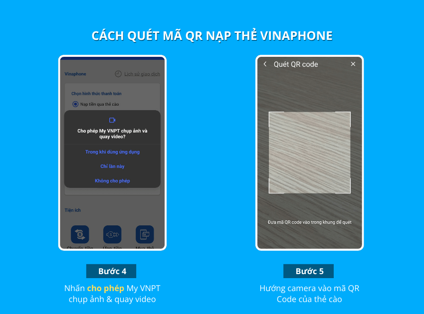 Cách quét mã QR nạp thẻ Vinaphone nhanh chóng 