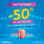 Chương trình khuyến mãi VinaPhone 7/4 tặng 50% giá trị thẻ nạp