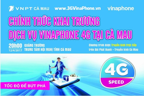 VNPT chính thức khai trương 4G tại Cà Mau hôm nay 12/4/2017