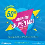 Khuyến mãi VinaPhone ngày vàng 11/8/2017 tặng 50% thẻ nạp