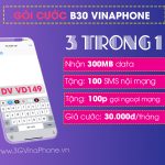 Đăng ký gói cước B30 Vinaphone miễn phí gọi, nhắn tin, data 3G 4G