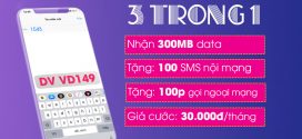 Đăng ký gói cước B30 Vinaphone miễn phí gọi, nhắn tin, data 3G 4G