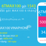 Đăng ký gói cước 6TMAX100 Vinaphone nhận 5.8GB mỗi tháng x chu kỳ 6 tháng