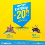 Vinaphone khuyến mãi ngày 29/5/2018 tặng 20% giá trị thẻ nạp cục bộ