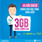 Đăng ký gói BIGSV Vinaphone cho sinh viên nhận 3GB data chỉ 50.000đ