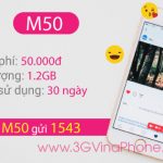 Cách đăng ký gói cước M50 VinaPhone giá rẻ chỉ 50.000đ/tháng nhân 1.2GB data