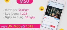 Đăng ký gói cước M50 VinaPhone giá chỉ 50k nhận ngay 1,2GB data