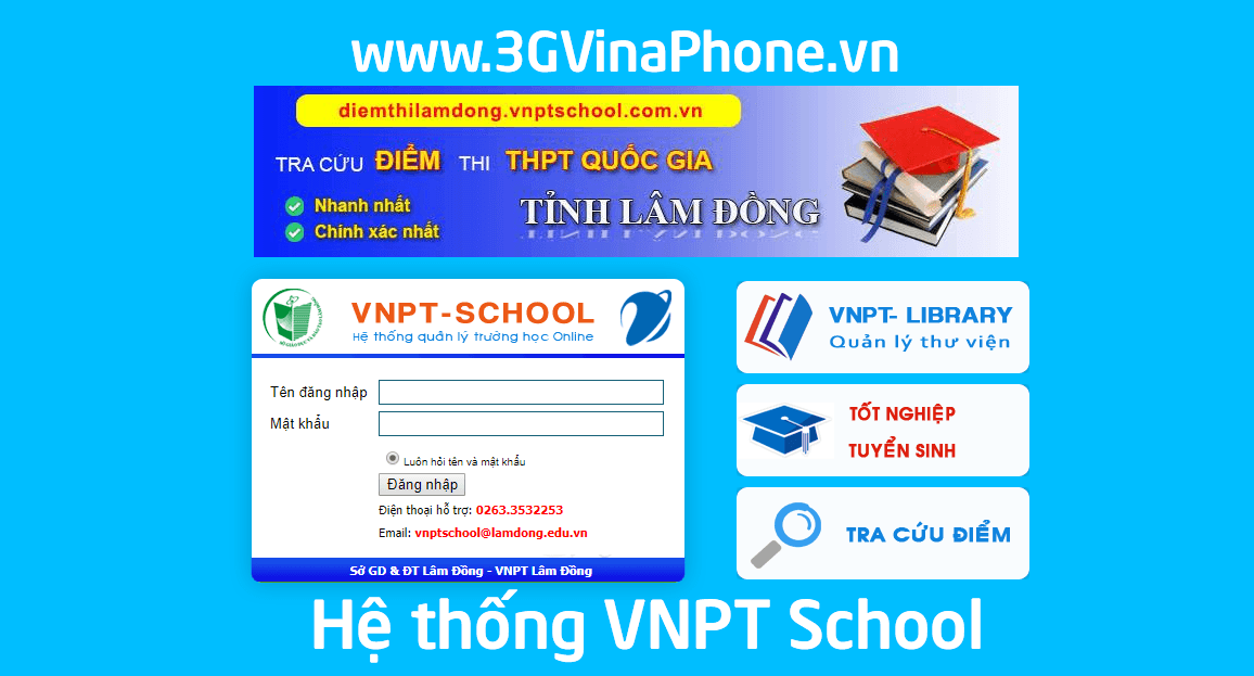 Cách đăng ký VNPT School xem điểm thi học kỳ, THPT Quốc gia 2019