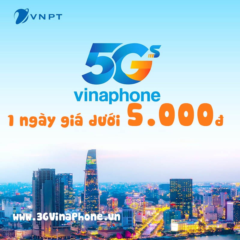 Đăng ký các gói cước 5G Vinaphone 1 ngày giá rẻ dưới 5.000đ