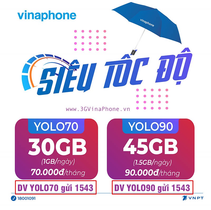 Đăng ký gói YOLO70 VinaPhone ưu đãi 30Gb data chỉ 70.000đ